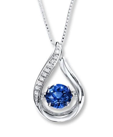 1.50 Ct Sri Lanka Sapphire With Diamonds Pendant Necklace White Gold