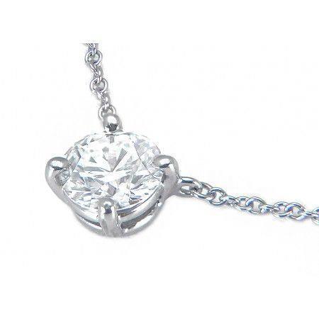 1 Ct Solitaire Round Diamond Necklace Pendant White Solid Gold 14K