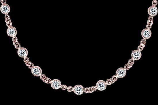 10 Ct Diamond Yards 32” Necklace By Pendant Bracelet Yard Bezel Set