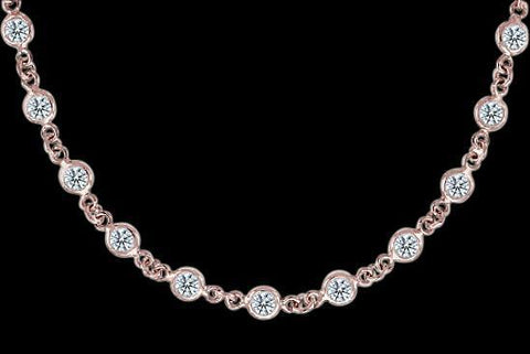 10 Ct Diamond Yards 32” Necklace By Pendant Bracelet Yard Bezel Set
