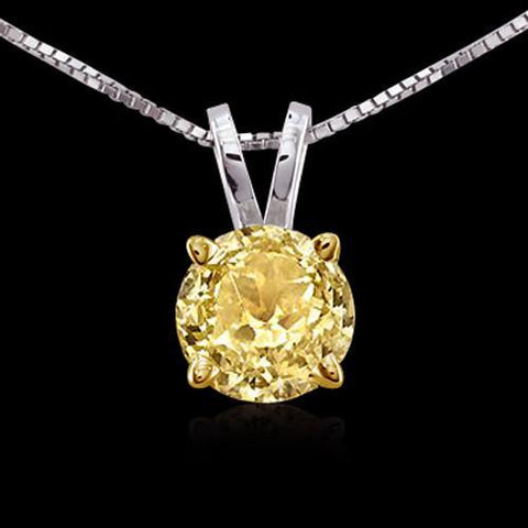 Yellow Canary Diamond Solitaire Pendant 1.01 Ct. Gold