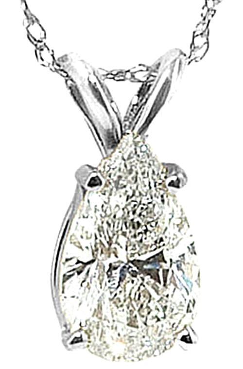 Pear Diamond Pendant With Chain 1 Ct. Diamond Necklace
