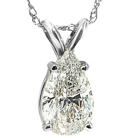 G Si1 Pear Diamond Pendant 2 Carat Diamond Necklace