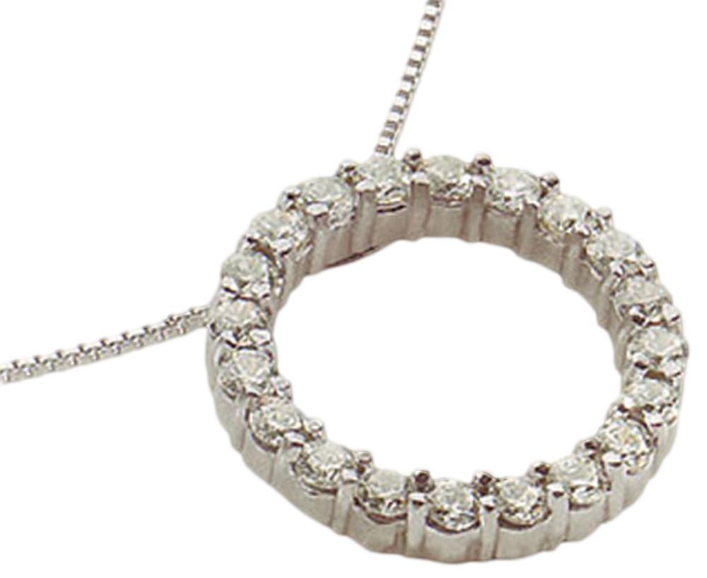 Circle Of Life Diamond Women Pendant With Chain White Gold 5 Carats