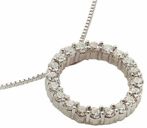 Circle Of Life Diamond Women Pendant With Chain White Gold 5 Carats