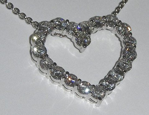 Heart Style Pendant Diamonds Women Necklace Love 5.01 Carats