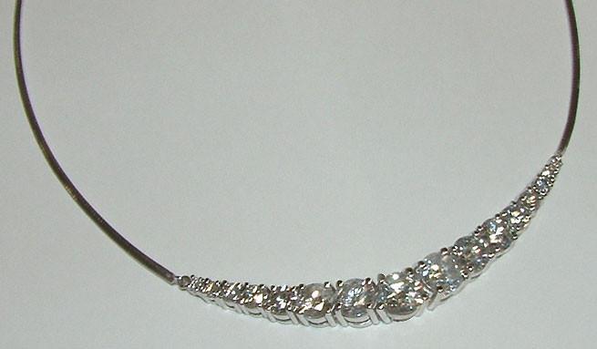 6.40 Carat G Si1 Diamond Pendant Necklace White Gold