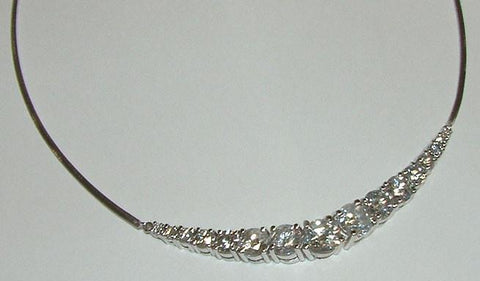 6.40 Carat G Si1 Diamond Pendant Necklace White Gold