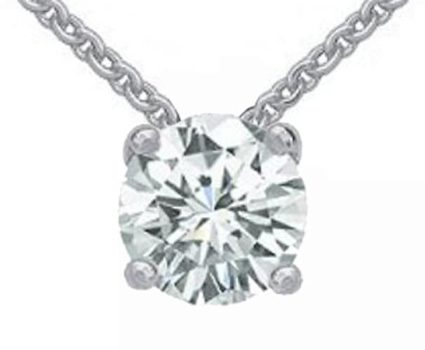 Huge Round 4 Carat Diamond Pendant Jewelry White Gold
