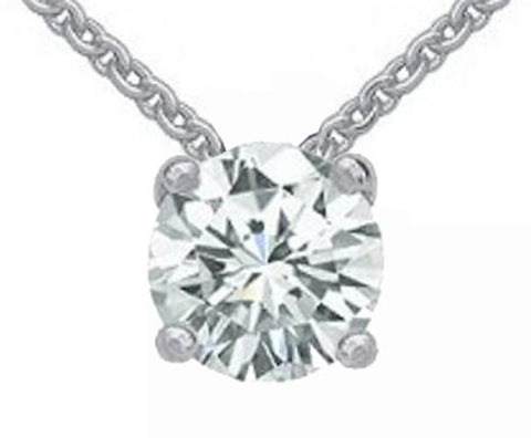 Huge Round 4 Carat Diamond Pendant Jewelry White Gold