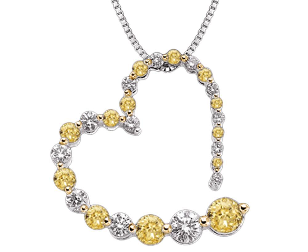 3 Carat Pave Journey Pendant Certified Yellow Diamonds