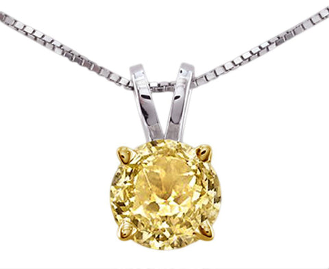 Beautiful Diamond Pendant 1.01 Carat Yellow Canary Diamond Solitaire Pendant