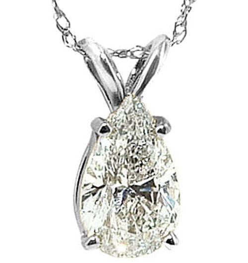 Pear Diamond Pendant Diamond Necklace G Si1  2 Carat