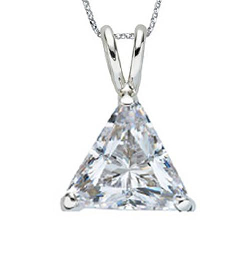 Pendant Necklace 1.50 Carats Diamond Trilliant Solitaire Pendant Necklace