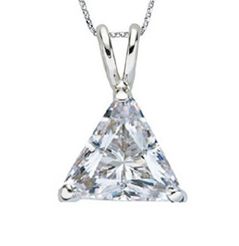 Pendant Necklace 1.50 Carats Diamond Trilliant Solitaire Pendant Necklace