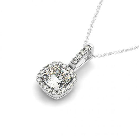 1.35 Carats Diamonds Pendant White Gold 14K Without Chain Necklace