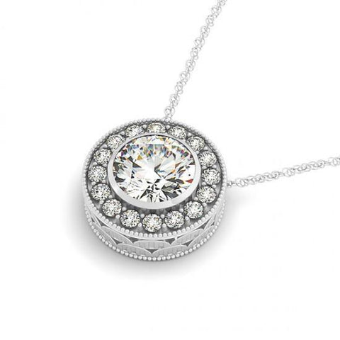 Sparkling 2.00 Carats Round Diamonds Pendant Without Chain White Gold 14K