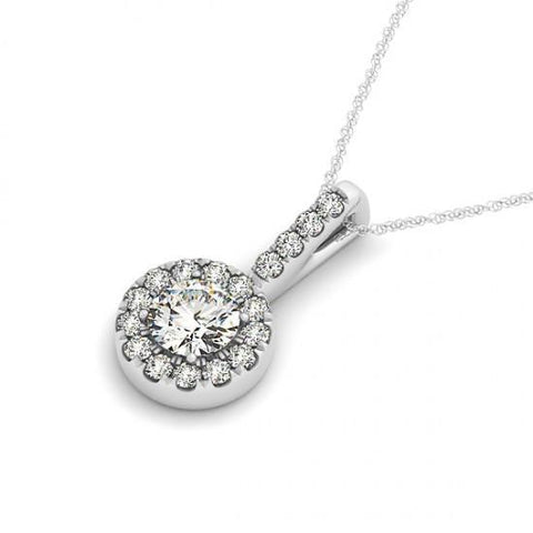 1.25 Carats Round Diamonds Necklace Pendant Without Chain Solid Gold 14K