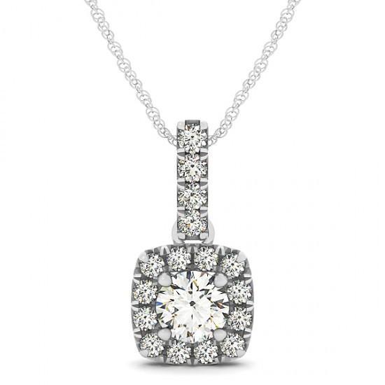 Sparkling 1.75 Carats Round Diamonds Pendant Without Chain Gold 14K