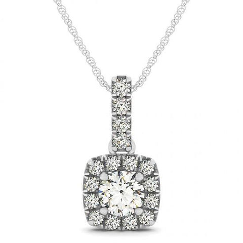 Sparkling 1.75 Carats Round Diamonds Pendant Without Chain Gold 14K