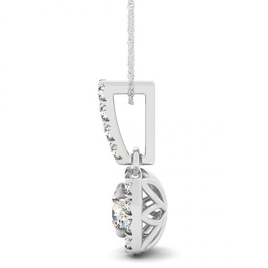 Sparkling 1.75 Carats Round Diamonds Pendant Without Chain Gold 14K