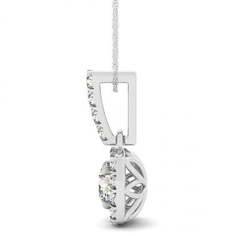Sparkling 1.75 Carats Round Diamonds Pendant Without Chain Gold 14K
