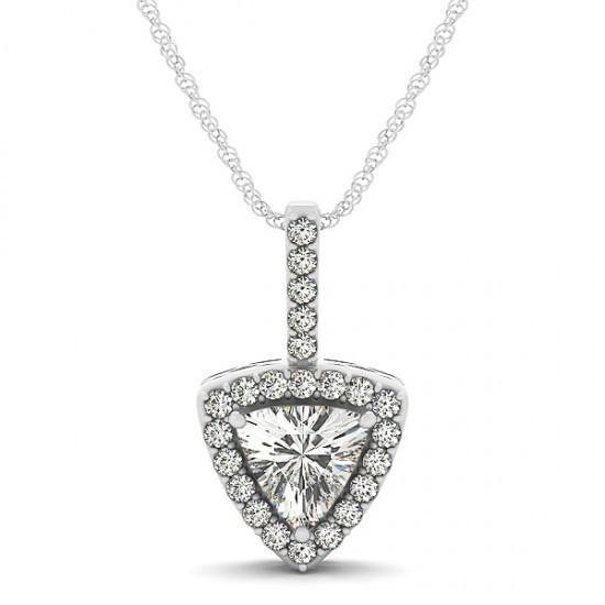 1.50 Carat Diamonds Pendant Necklace Trillion Shape Without Chain Gold