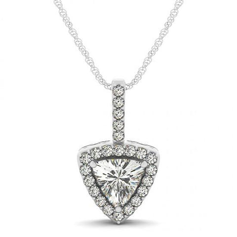 1.50 Carat Diamonds Pendant Necklace Trillion Shape Without Chain Gold