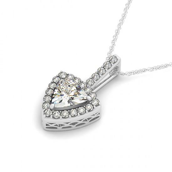 1.50 Carat Diamonds Pendant Necklace Trillion Shape Without Chain Gold