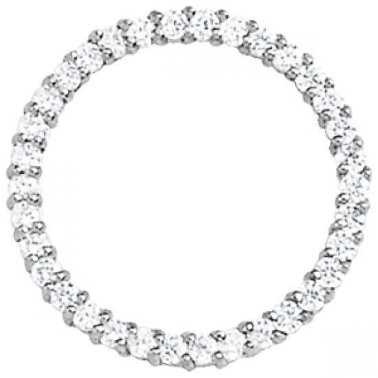 Circle Style 1.20 Ct. Round Diamonds Pendant Without Chain Gold 14K