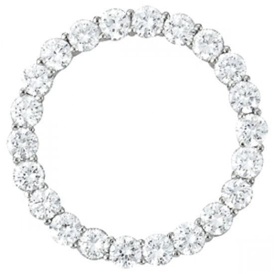 2 Cts. Diamond Circle Of Love Pendant Necklace Without Chain Gold 14K