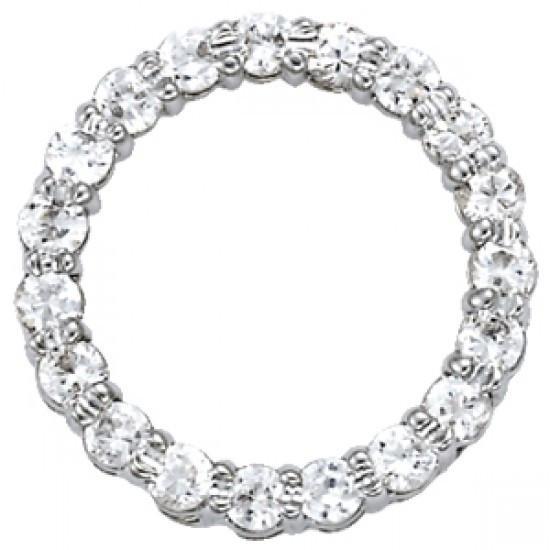 1.55 Ct. Round Diamonds White Gold 14K Circle Pendant Without Chain