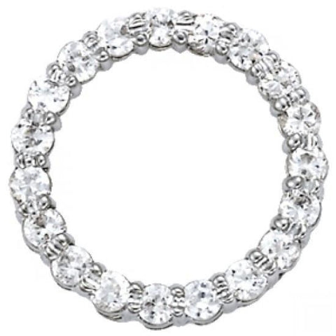 1.55 Ct. Round Diamonds White Gold 14K Circle Pendant Without Chain