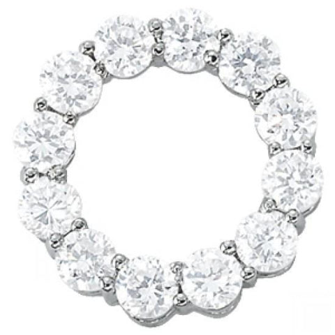 Round Diamonds 3.00 Carats Pendant Without Chain Circle Style Gold 14K
