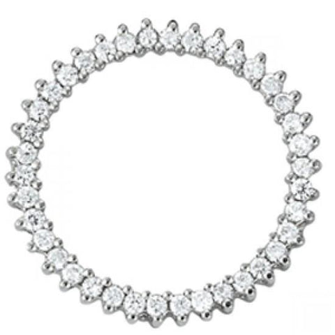 1.25 Carats Round Diamonds Circle Pendant Without Chain White Gold 14K