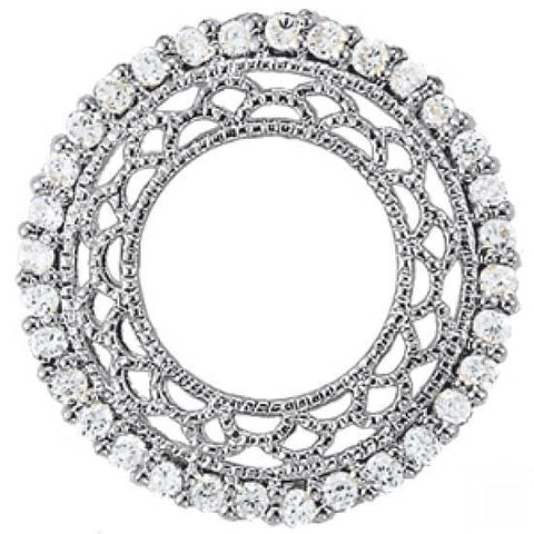 Round Diamonds 1.05 Carats Pendant Circle White Gold 14K Without Chain