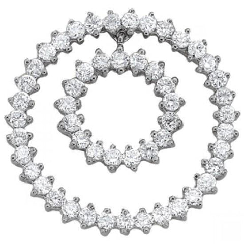2.75 Carats Sparkling Diamonds Pendant Necklace White Gold 14K Without Chain