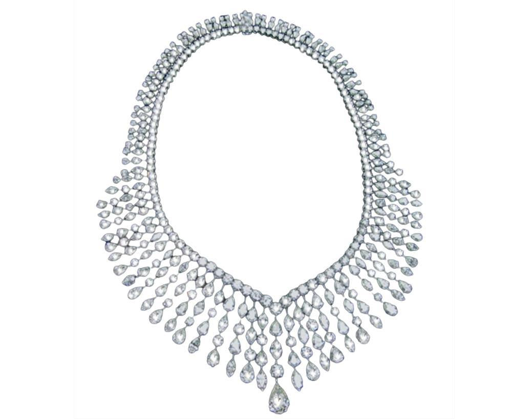129.07 Carat Diamonds Bridal Jewelry Necklace Pendant Platinum