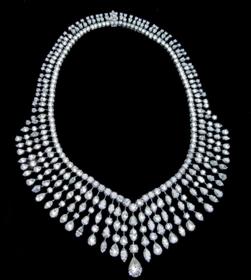 129.07 Carat Diamonds Bridal Jewelry Necklace Pendant Platinum