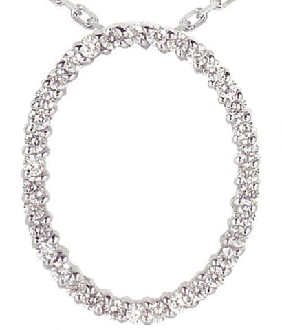 Diamond Oval Shape Women Pendant Gold Necklace 2.70 Carats