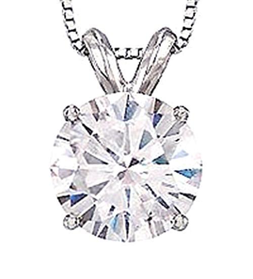 Diamond Solitaire Style Women Pendant With Chain White Gold 1.01 Carat
