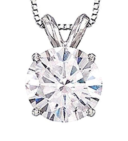Diamond Solitaire Style Women Pendant With Chain White Gold 1.01 Carat
