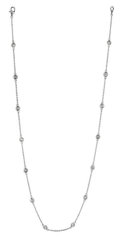 1.50 Carat Bezel Set Diamonds Necklace Pendant 18 Gold White 14K