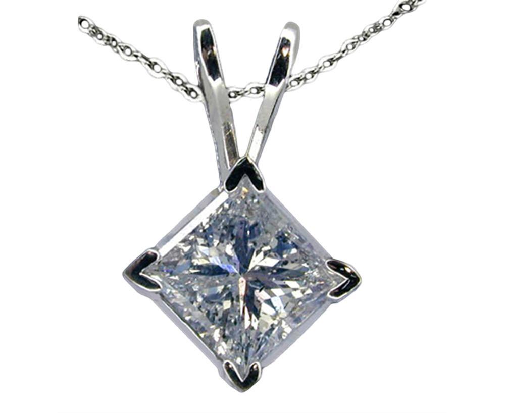 2.01 Carat Diamond Pendant Gold Necklace With Chain New