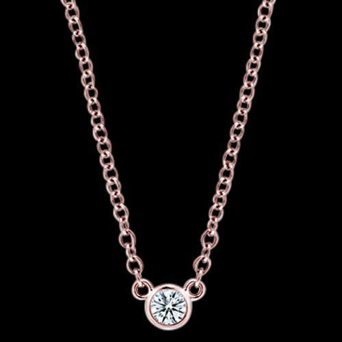 1.5 Carat Diamond Yards 16 Or 18 Pendant Necklace Rose Gold Yard Bezels Set