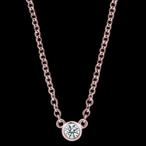 1.5 Carat Diamond Yards 16 Or 18 Pendant Necklace Rose Gold Yard Bezels Set