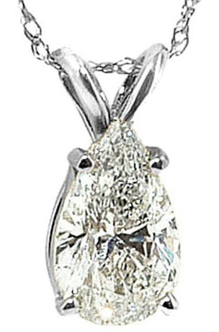 0.75 Ct. Pear Diamond Pendant White Gold Necklace