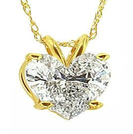 1 Carat Heart Diamond Pendant Necklace Solitaire New