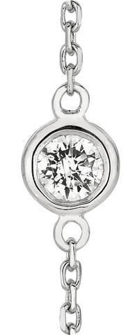 0.75 Carat Bezel Set Diamonds Necklace Pendant White Gold 14K