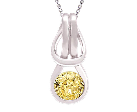 1.5 Ct. Certified Yellow Diamond Solitaire Knot Pendant